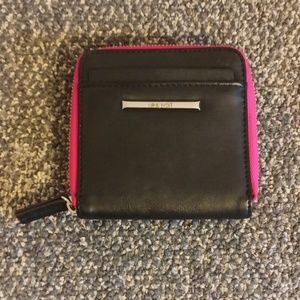 Nine West Pink and black soft leather like wallet
